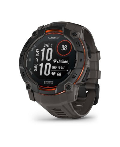 Instinct 3, 50mm Solar Rugged Outdoor GPS Smartwatch, Black/Charcoal