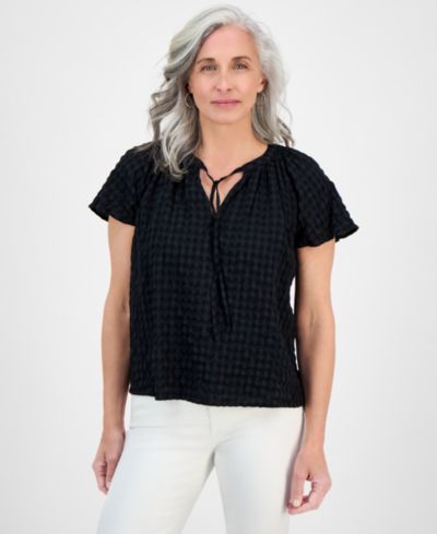 Топ Style & Co Petite Paisley Bloom с расклешенными рукавами