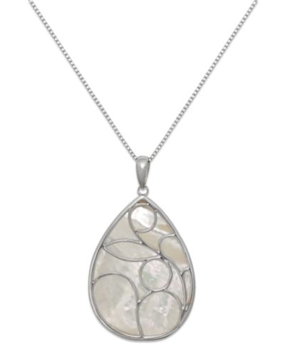 Комплект подвесок Caged Teardrop из натурального белого перламутра в серебре Sterling Silver