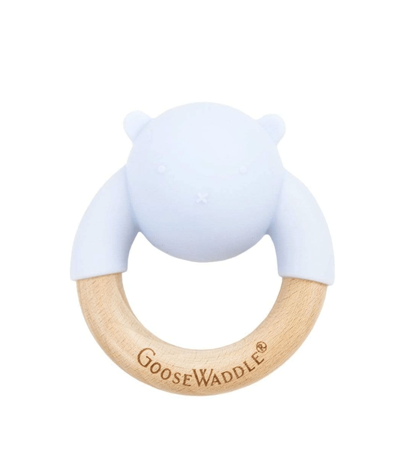Игрушка-прорезыватель GooseWaddle Wooden & Silicone Blue Bear