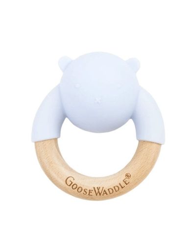 Игрушка-прорезыватель GooseWaddle Wooden & Silicone Blue Bear