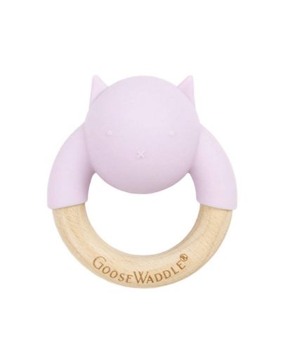 Прорезыватель GooseWaddle Wooden & Silicone Lavender Kitten