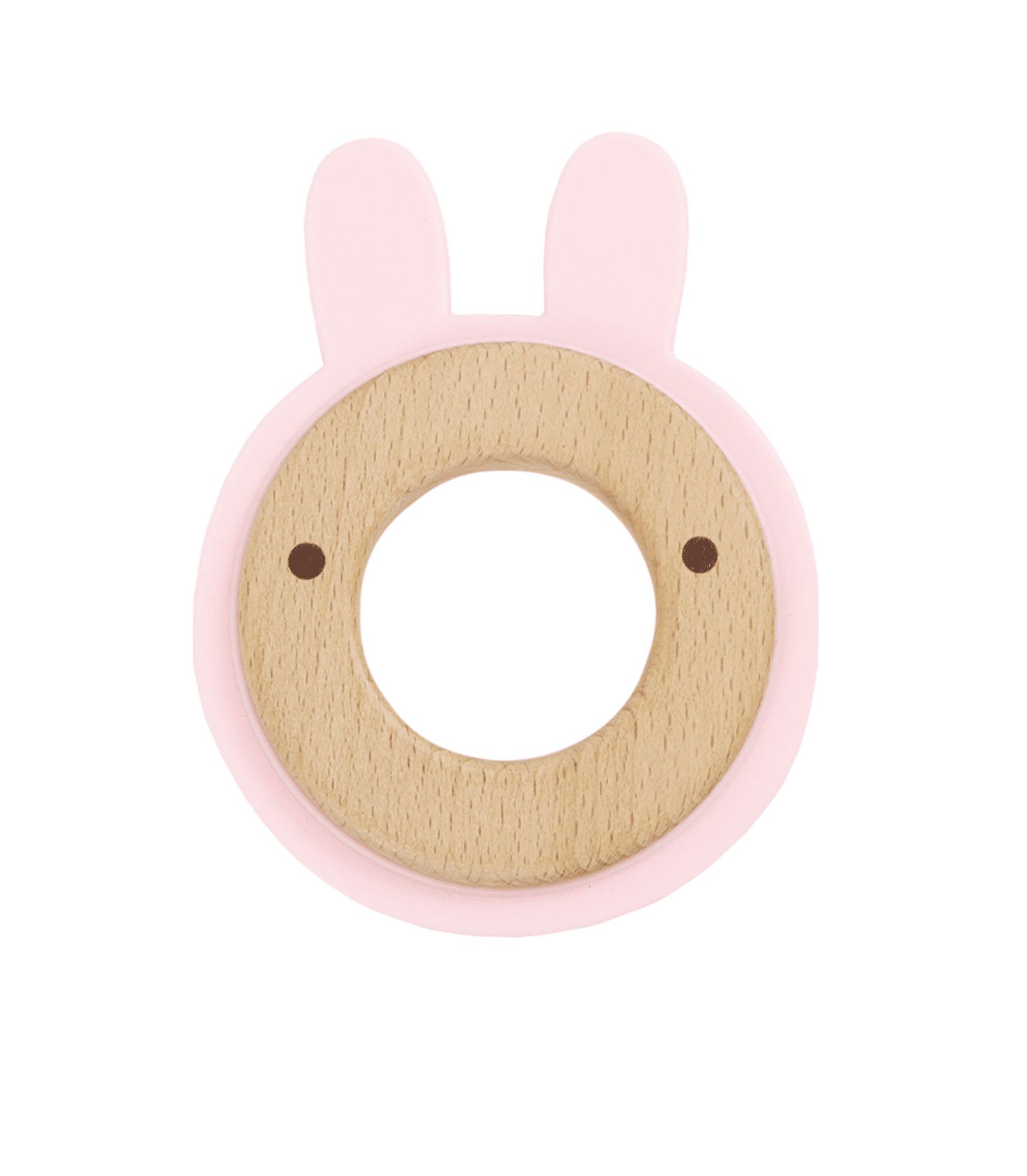 GooseWaddle Pink Bunny Silcone + Wood Teether