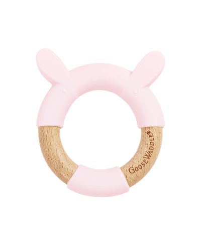 Прорезыватель GooseWaddle Pink Bunny Circle Дерево + Силикон