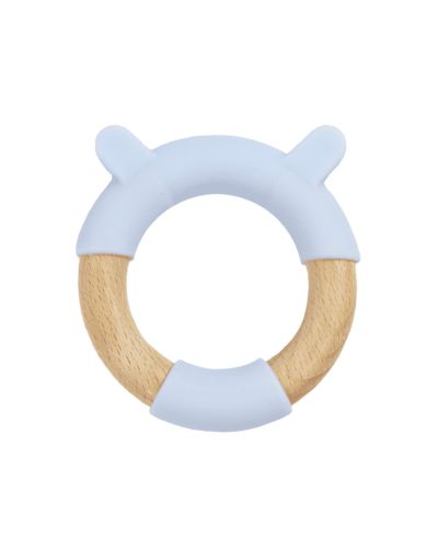 Прорезыватель GooseWaddle Blue Bear Circle из силикона и дерева