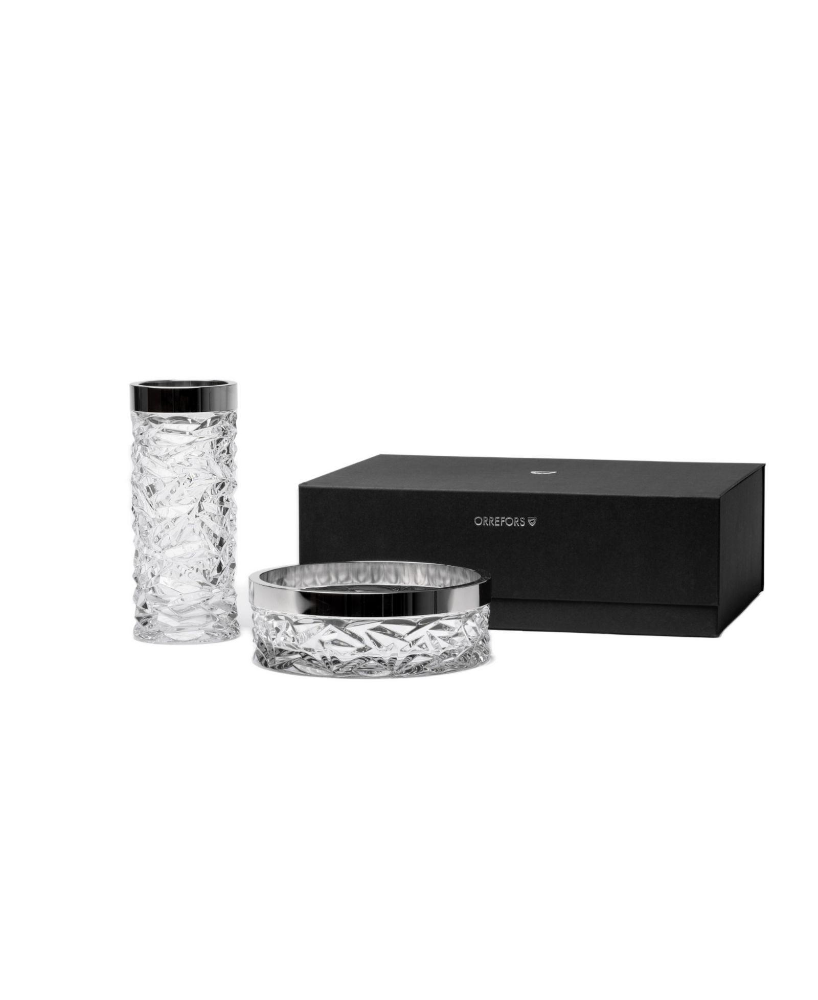 Orrefors Carat Bowl and Vase Bundle