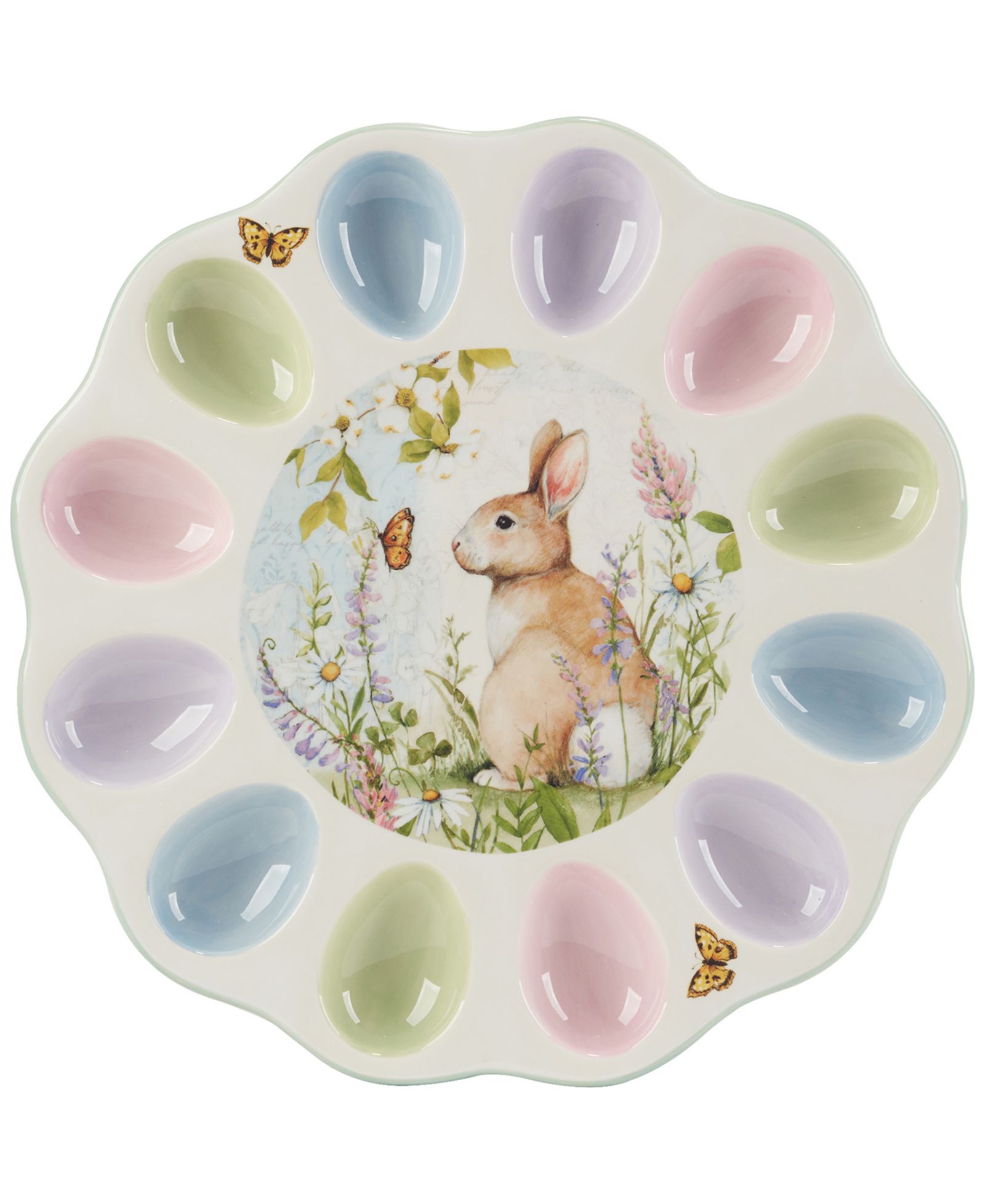 Круглая тарелка Certified International Easter Meadow Round Deviled Egg