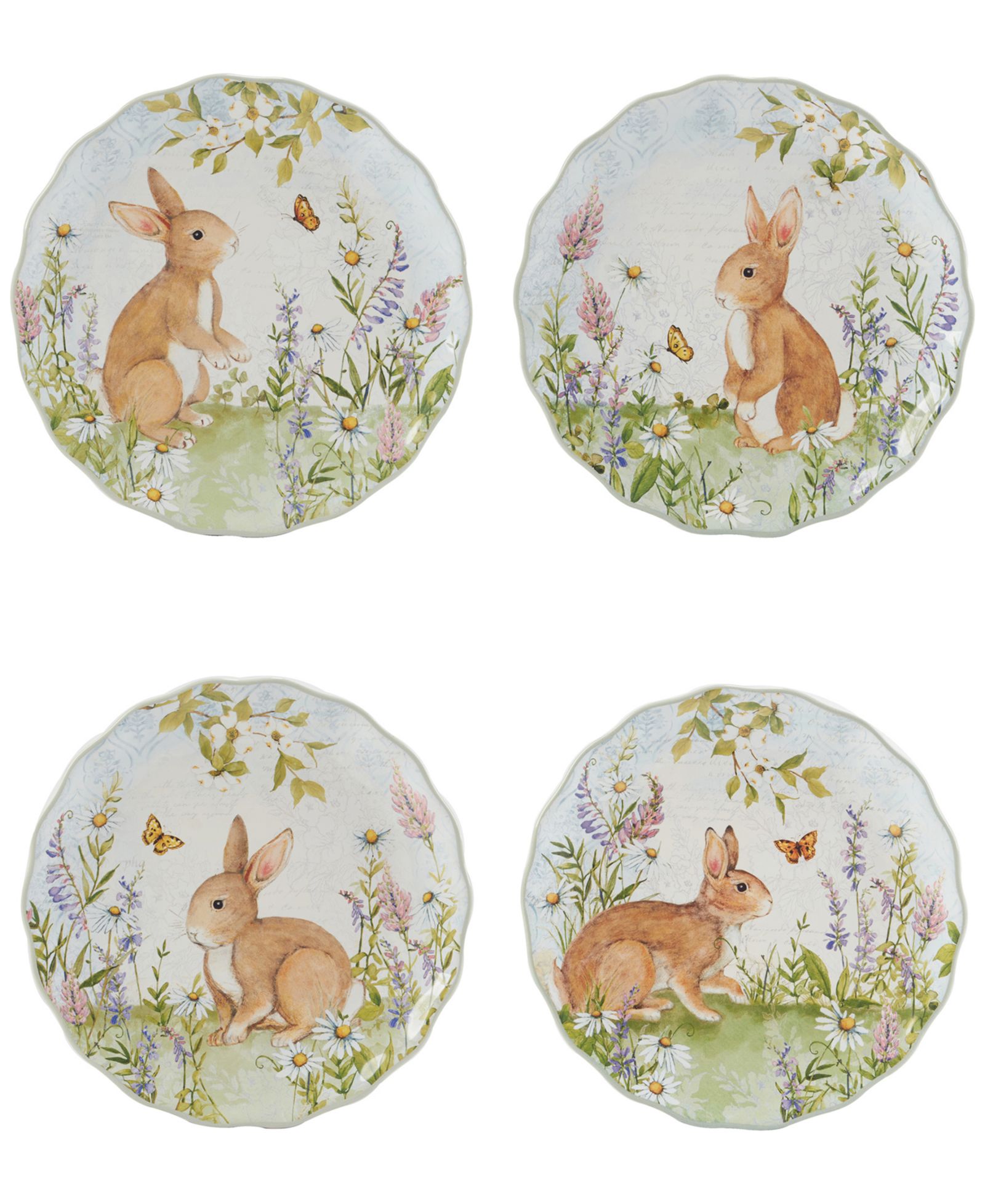 Certified International тарелки для салата Easter Meadow, набор из 4 шт
