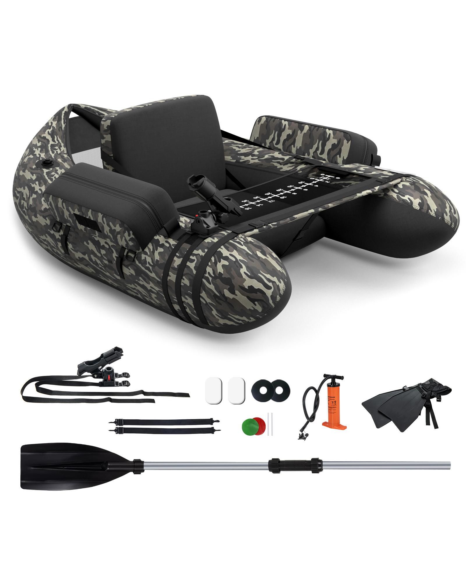 Inflatable Fishing Float Tube с насосом Storage Pockets и Fish Ruler