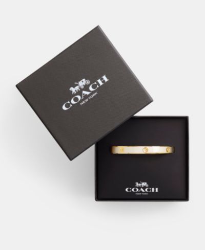 COACH Signature браслет-бэнгл с эмалью и имитацией камня