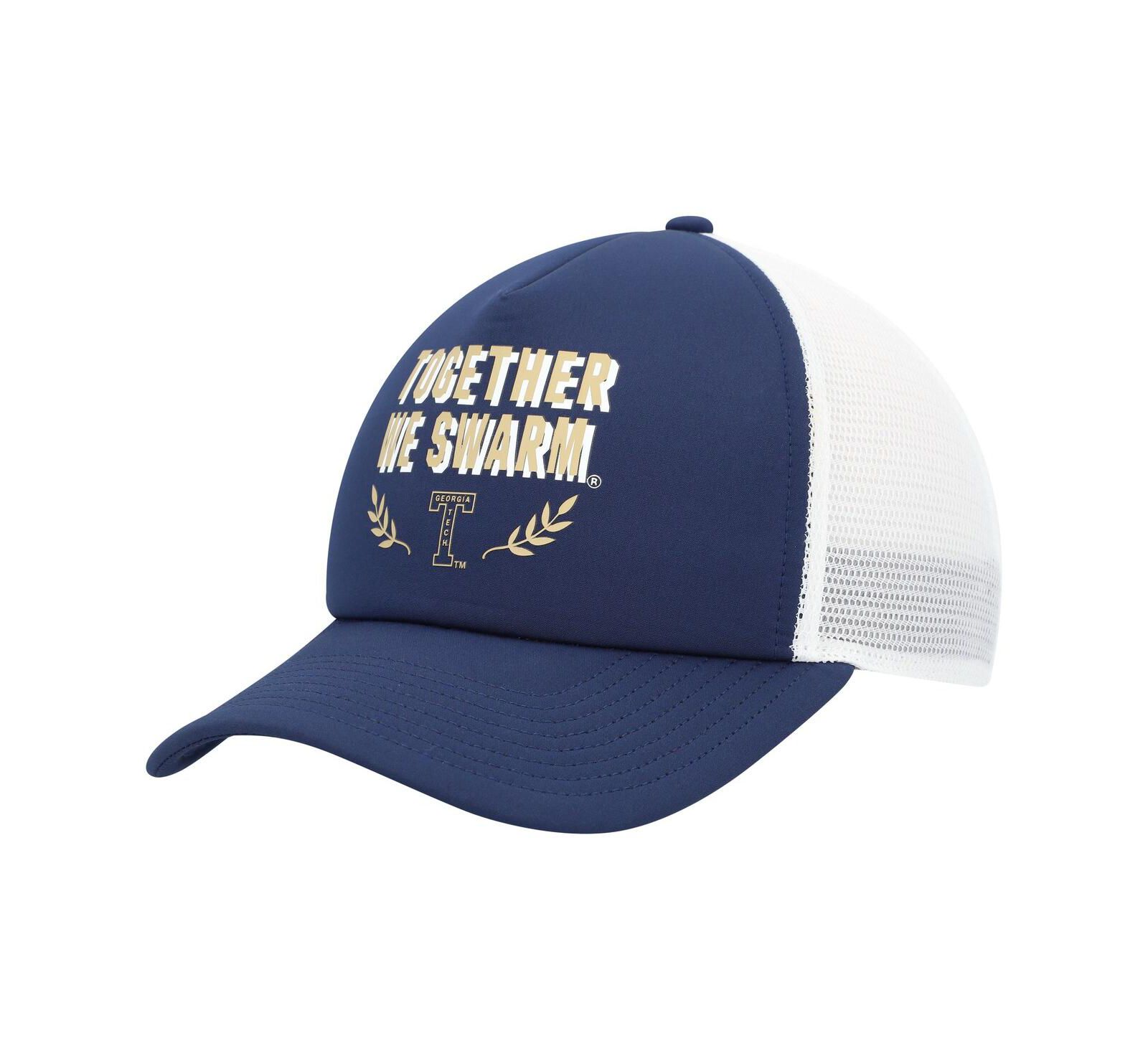 Adidas Men's Navy Georgia Tech Yellow Jackets Phrase Foam Front Trucker Adjustable Hat