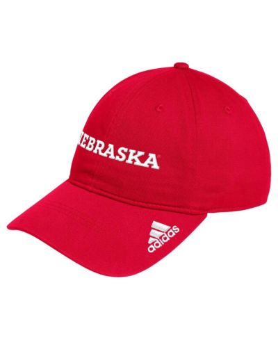 Мужская бейсболка adidas Scarlet Nebraska Huskers Locker Room Wordmark Slouch Adjustable
