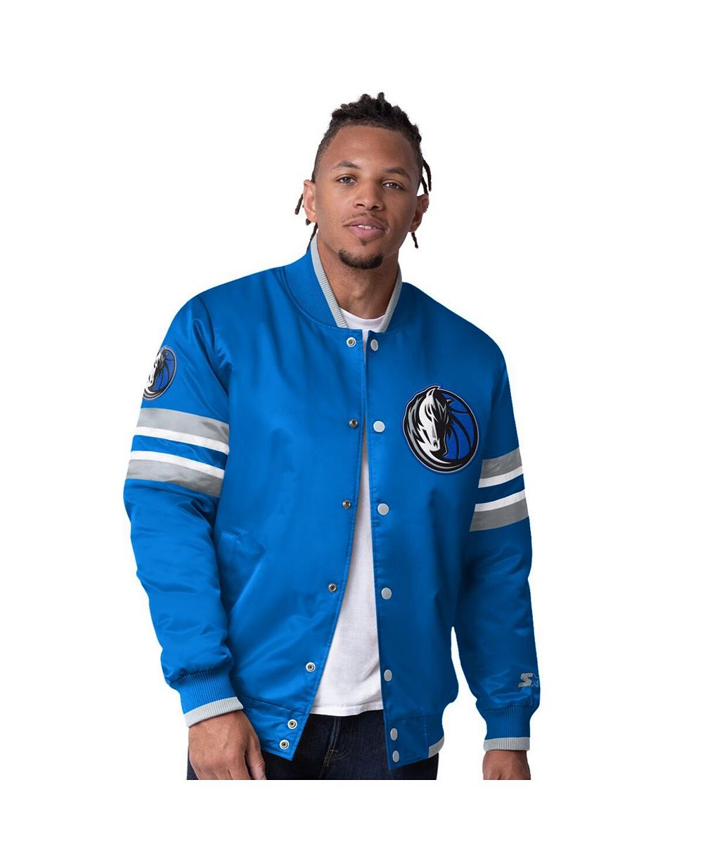 Мужская куртка Starter Blue Dallas Mavericks Scout Varsity Satin Full-Snap