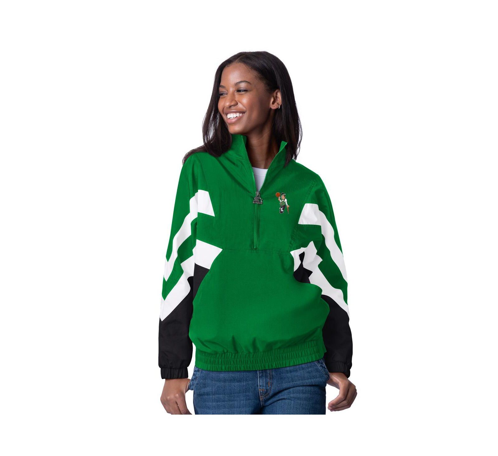 Starter Женская куртка Boston Celtics Renegade Oxford Half-Zip, цвет Kelly Green