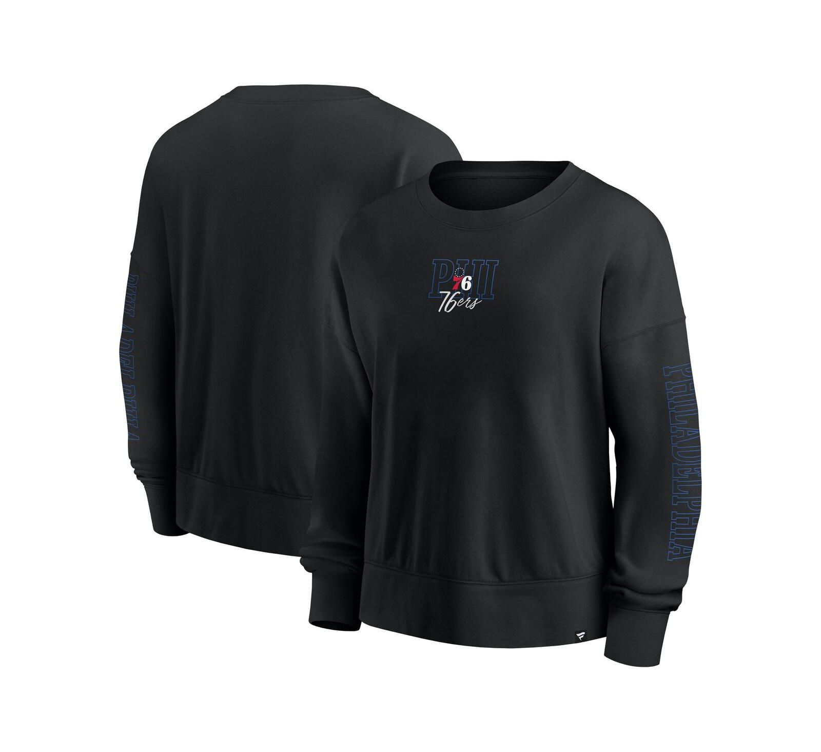 Fanatics Black Philadelphia 76ers Oversized Game Day Pullover Sweatshirt