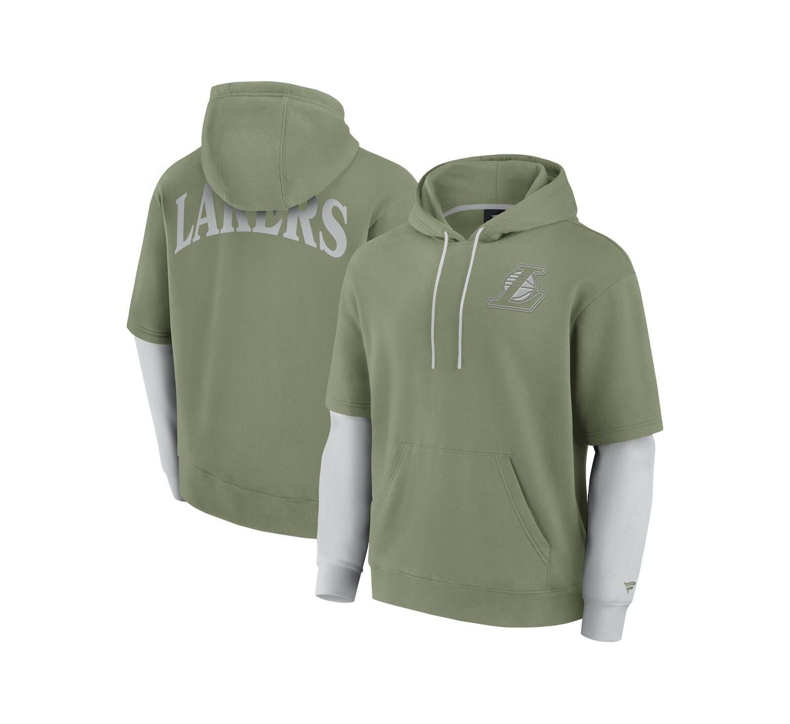 Мужское худи Fanatics Olive Los Angeles Lakers Elements Sleek Pullover