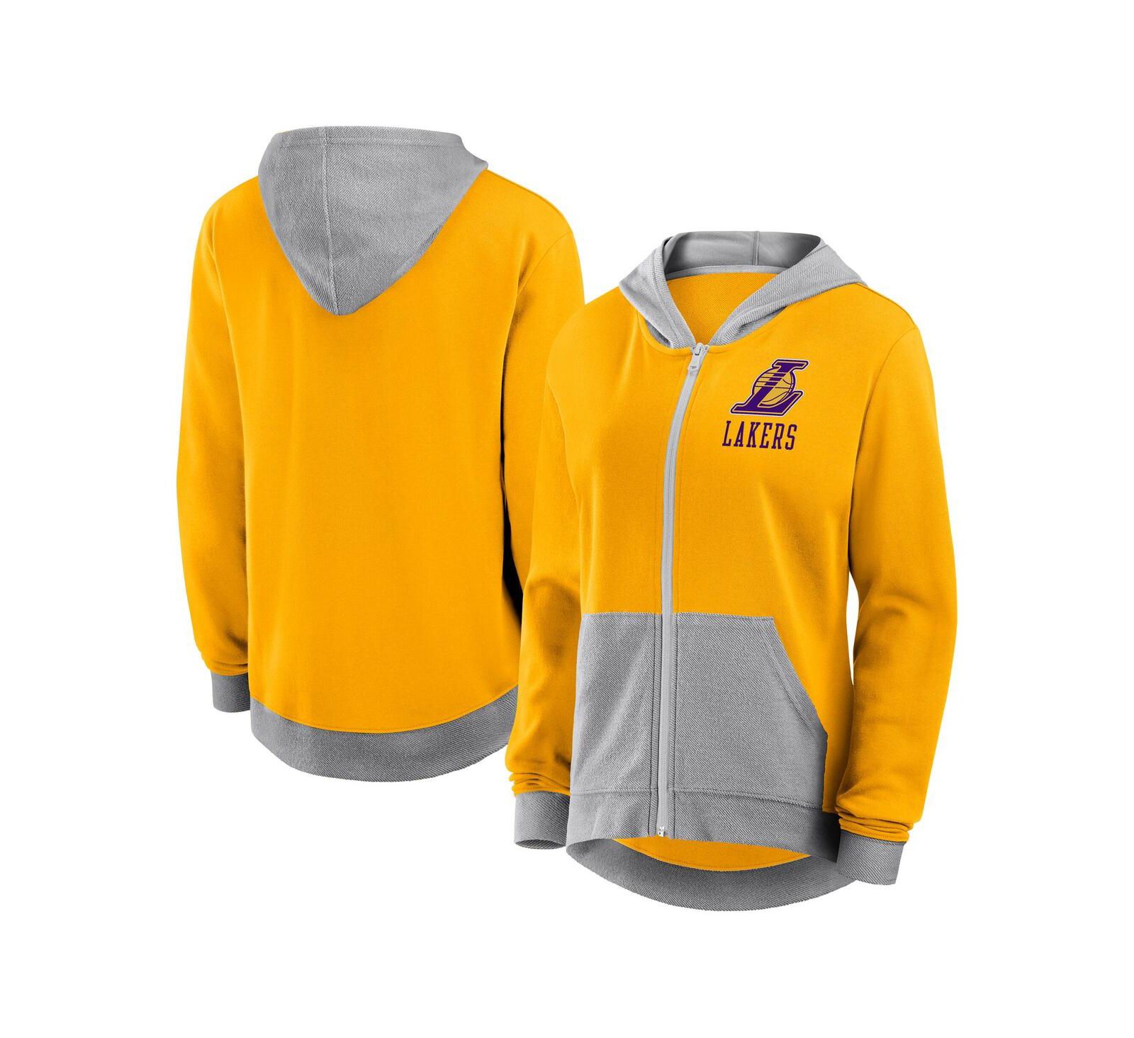 Женская толстовка Logo Athletic Los Angeles Lakers Hit It French Terry Full-Zip Hoodie