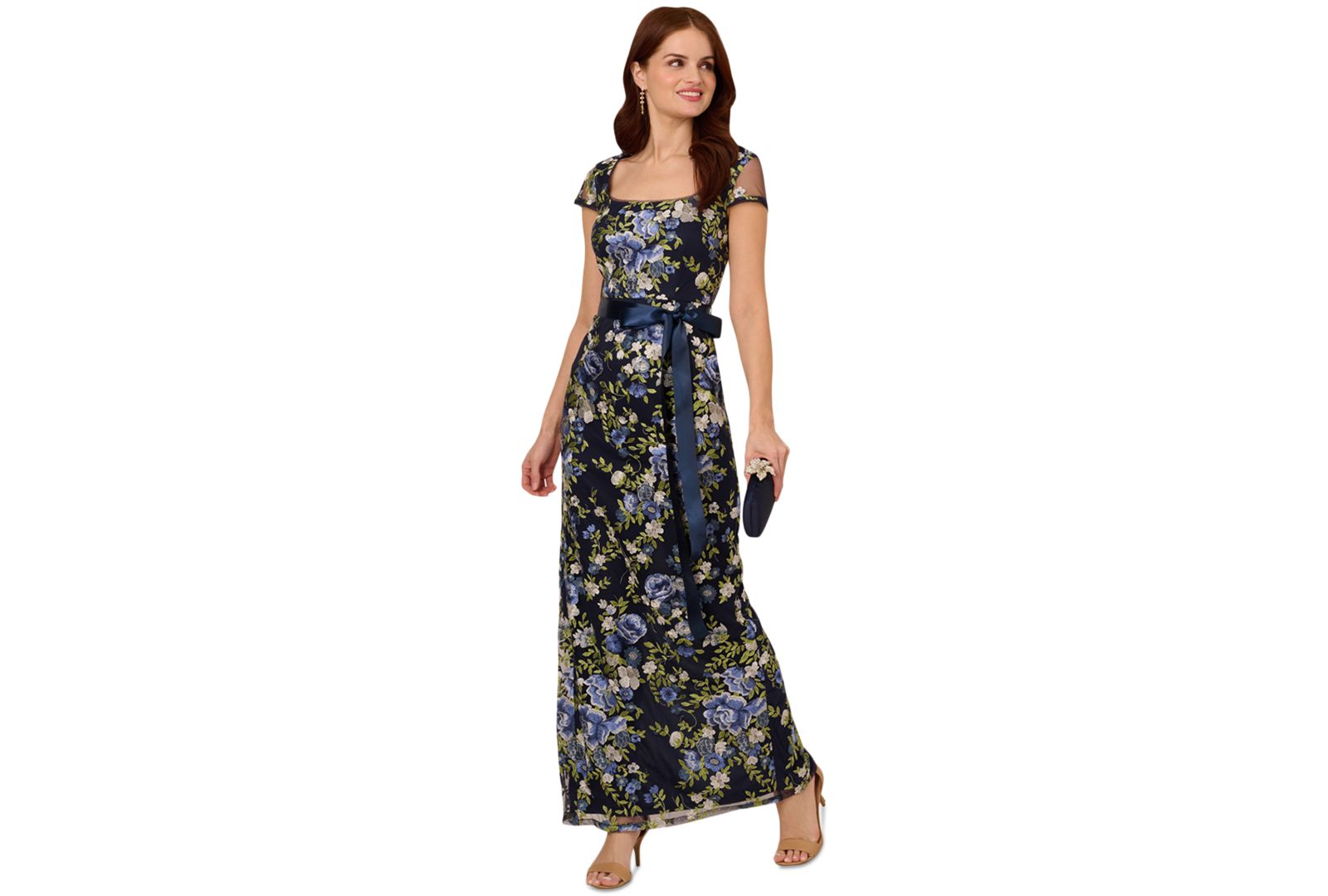 Женское вечернее платье Adrianna Papell Cascading Floral Sheath