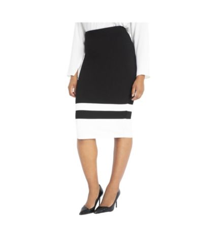 ELOQUII Women's Colorblock Column Skirt