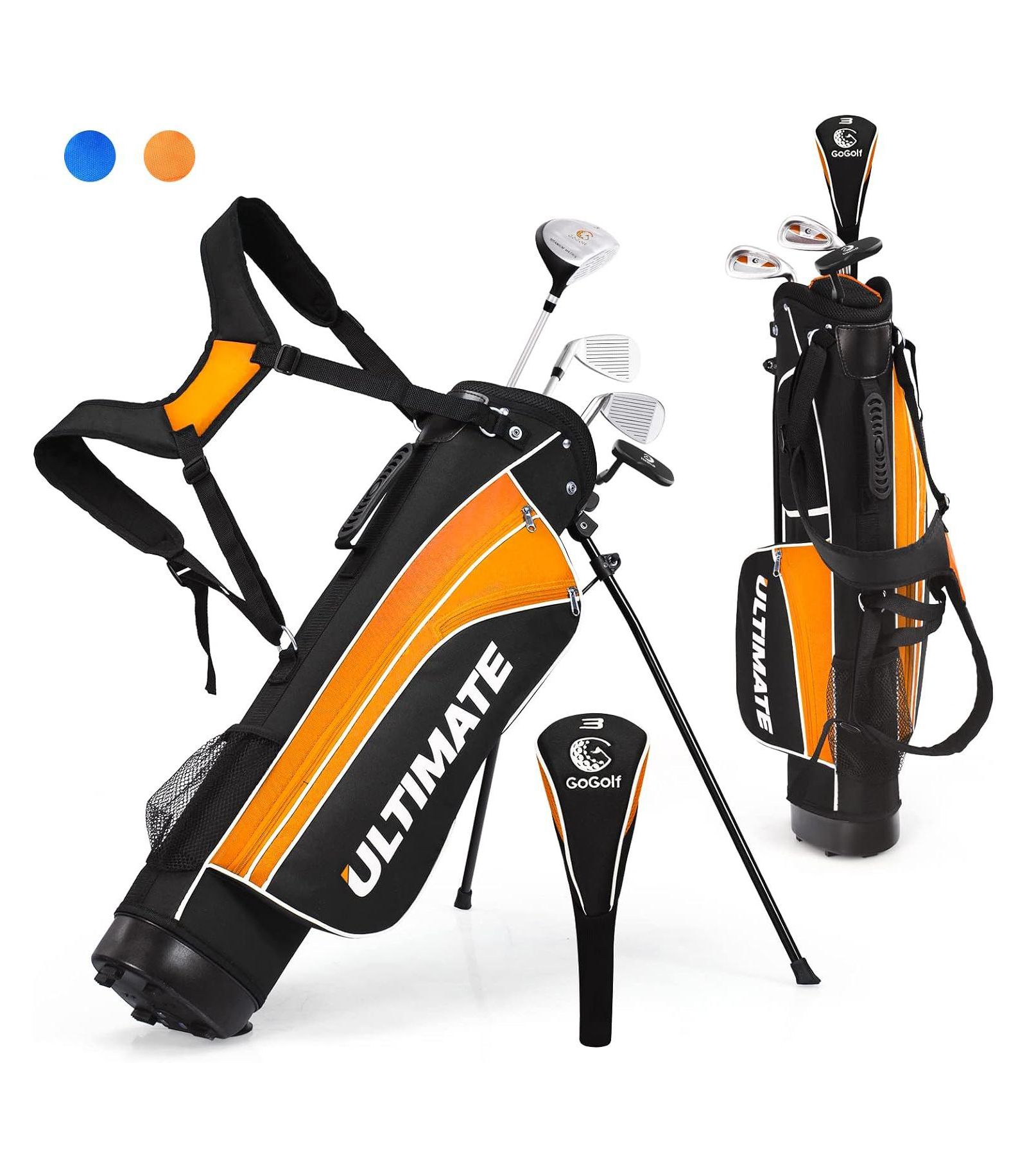 Set of 5 Ultimate 31" Portable Junior Complete Golf Club Set for Kids Age 11+