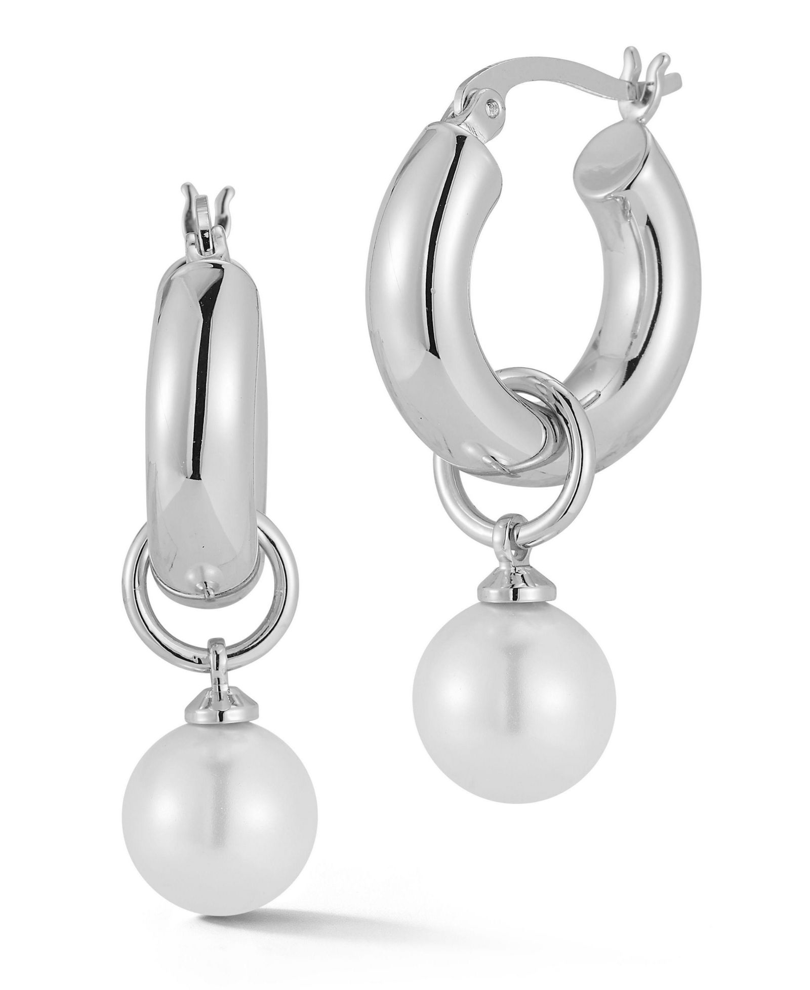 Серьги-кольца Rachel Zoe Plated Pearl