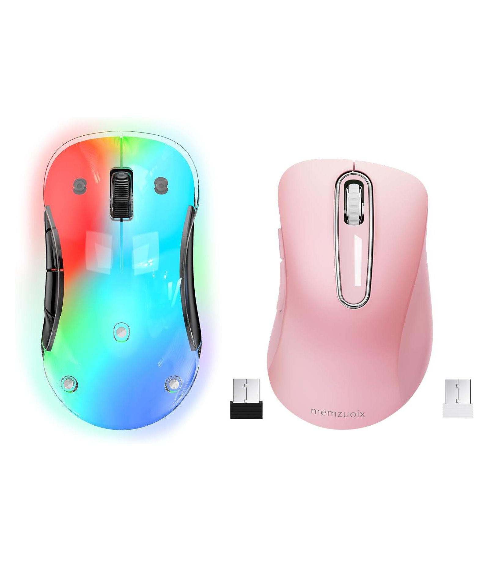 Memzuoix Rechargeable Wireless Ergonomic Mouse for PC/Mac, 2-Pack