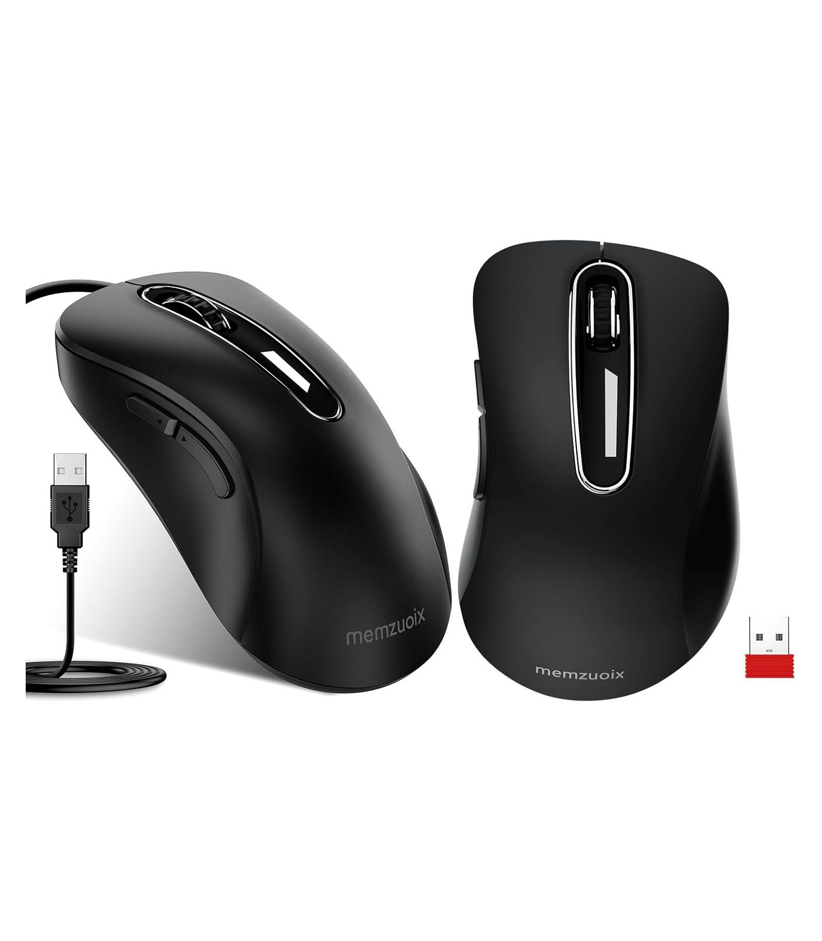 Memzuoix Wireless Ergonomic Mice, 2-Piece for PC/Mac