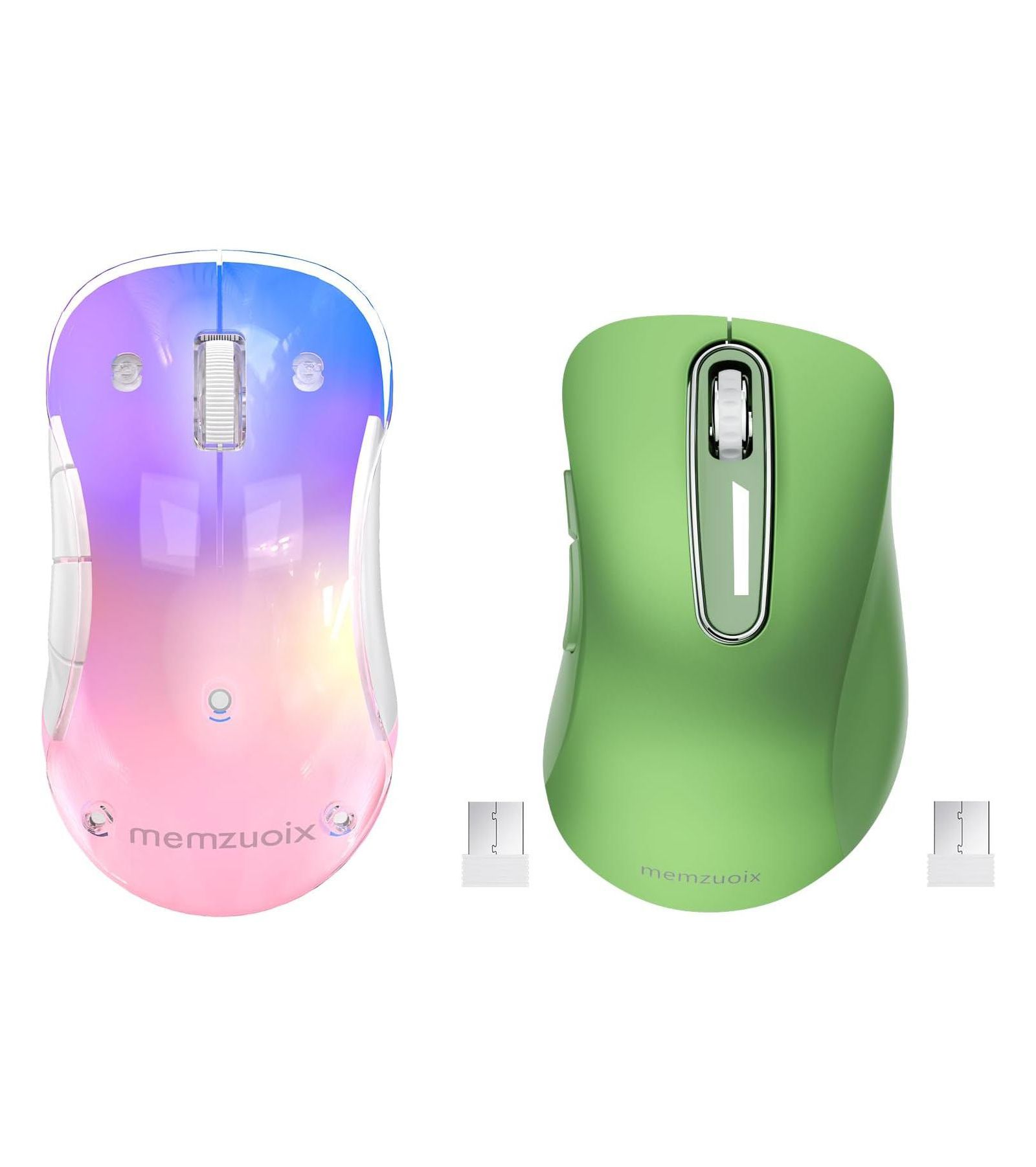 Memzuoix Wireless Ergonomic Rechargeable Mice for PC/Mac, 2-Pack