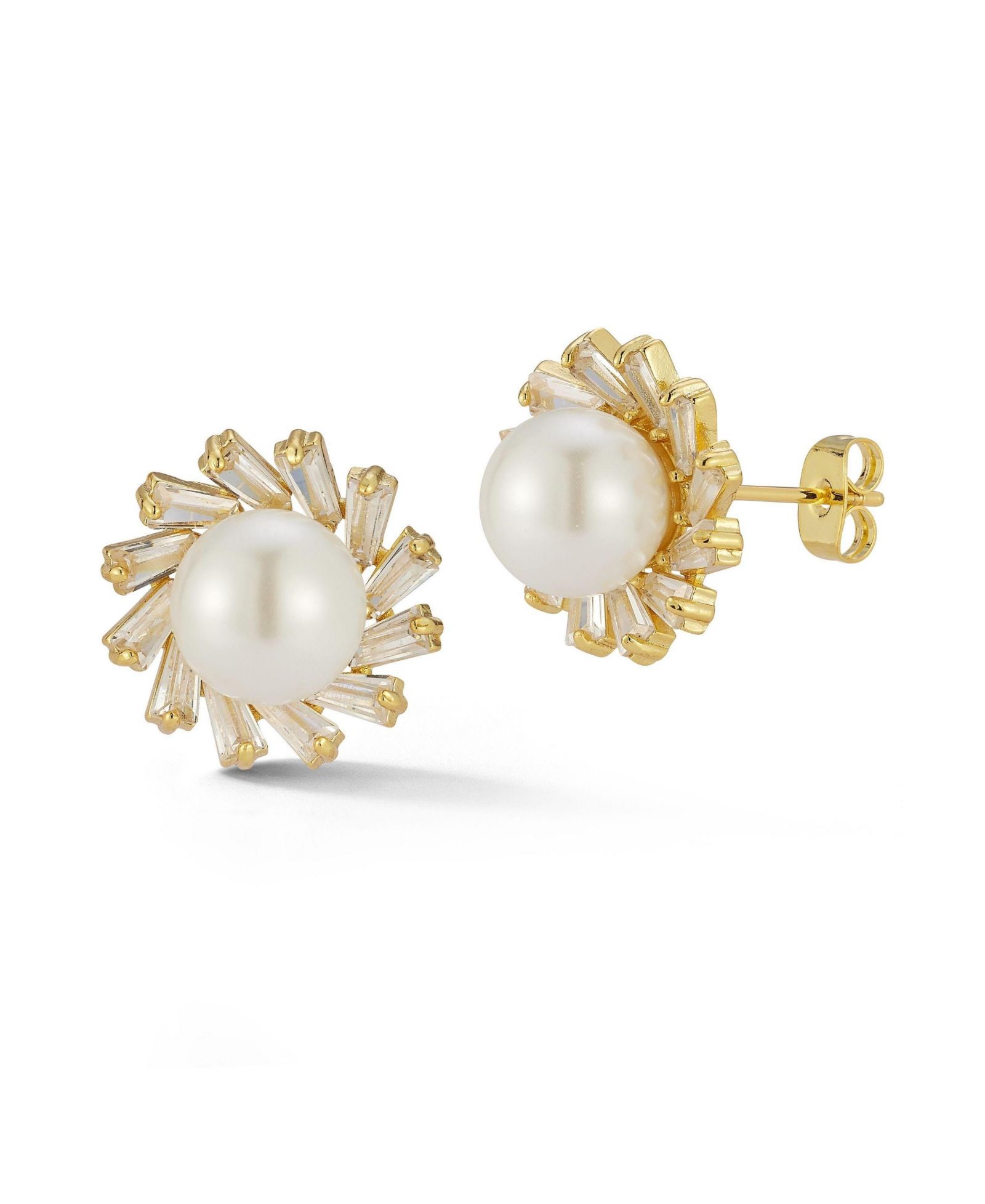 Rachel Zoe Plated Statement Pearl Studs