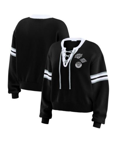Женский укороченный джемпер с кружевом WEAR by Erin Andrews Black Los Angeles Kings