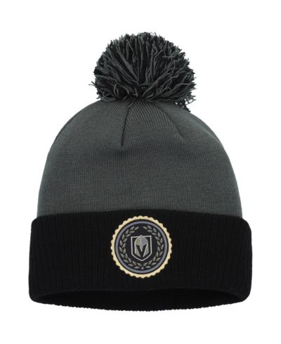 Женская adidas Gray Vegas Golden Knights Laurel Cuffed with Pom Knit Hat