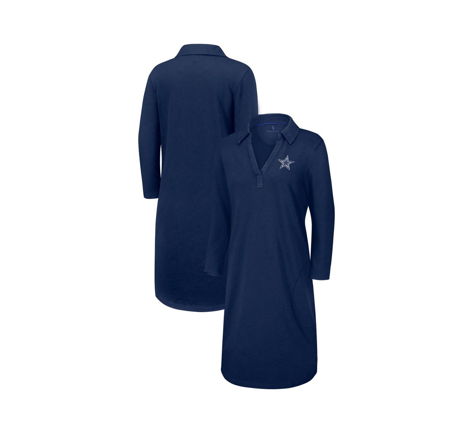 Женское платье Tommy Bahama Navy Dallas Cowboys Ashby Isles Three-Quarter Sleeve Pullover Jersey