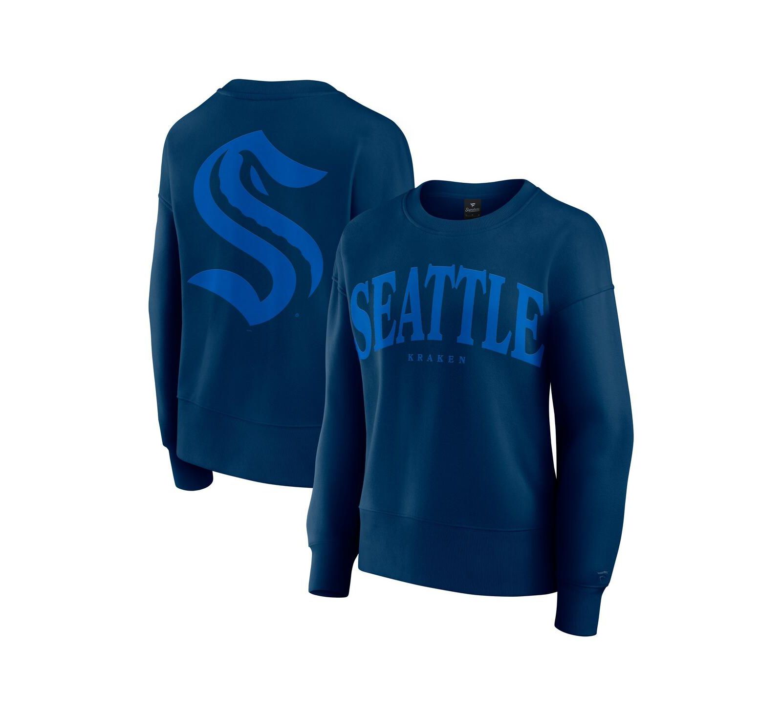 Fanatics Women's Navy Seattle Kraken Elements Flow Pullover Sweatshirt