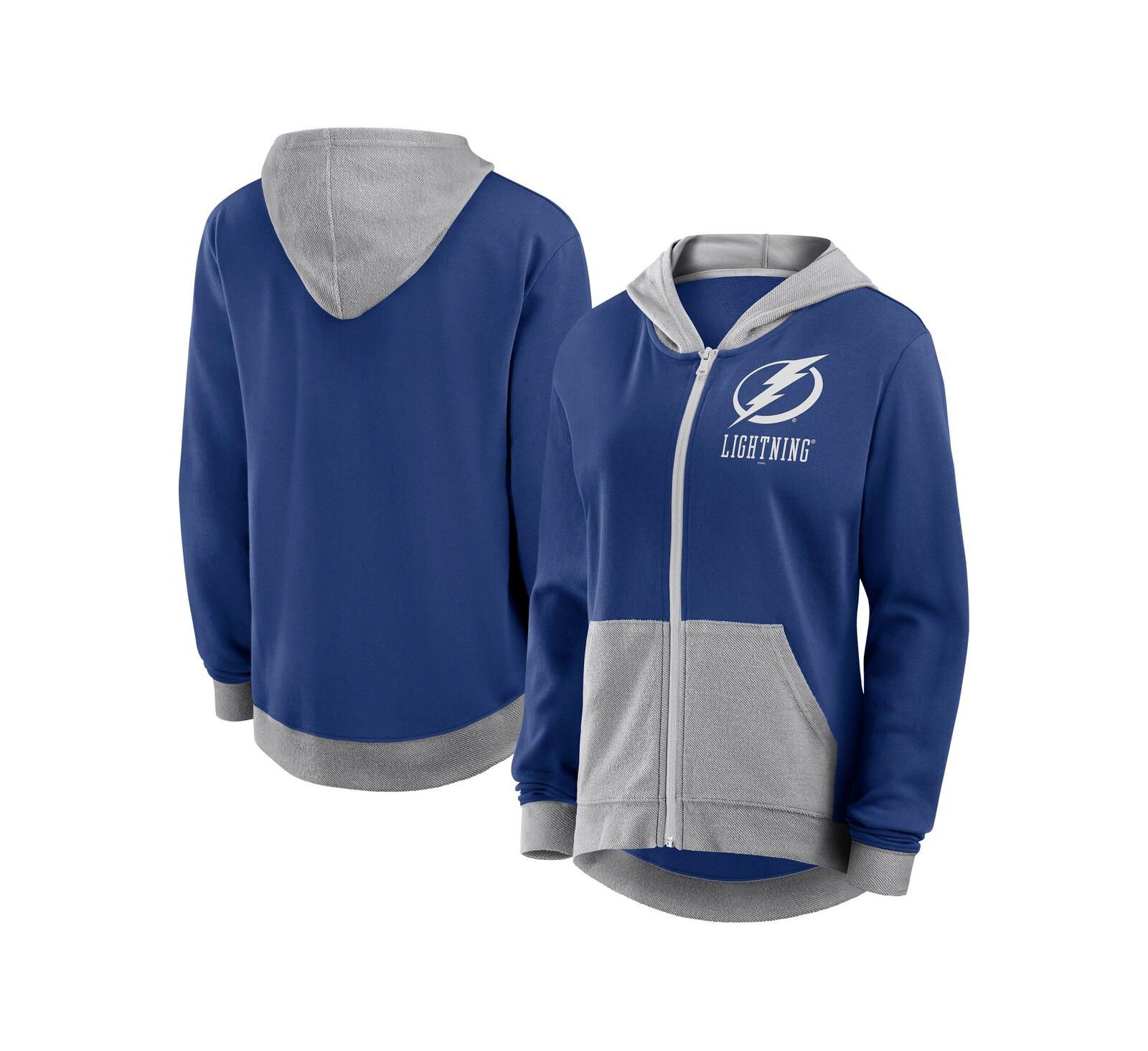 Женское худи Logo Athletic Blue Tampa Bay Lightning Hit It French Terry Full-Zip