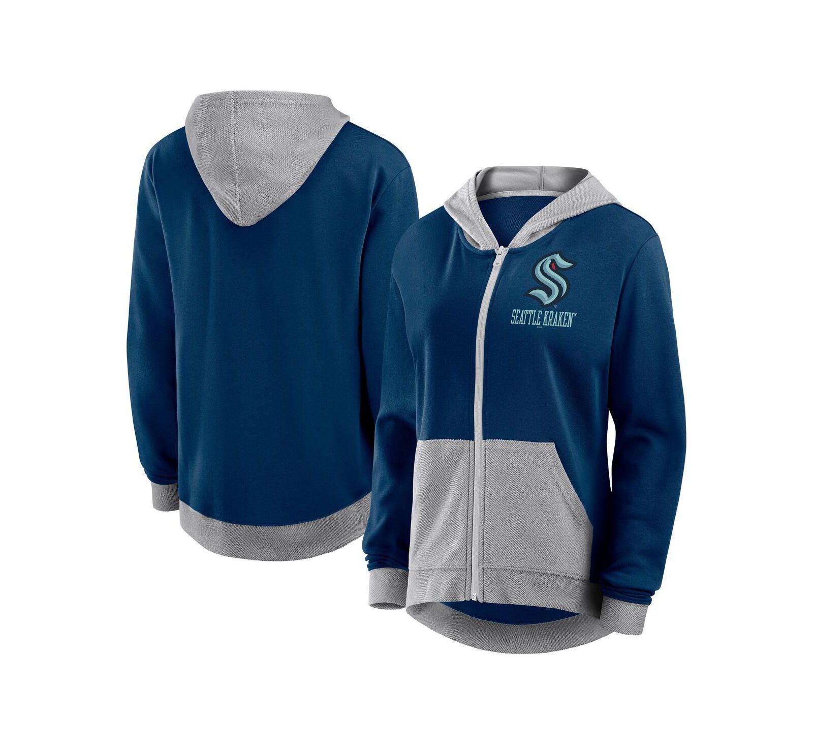 Худи Logo Athletic Women's Deep Sea Blue Seattle Kraken Hit It French Terry Full-Zip