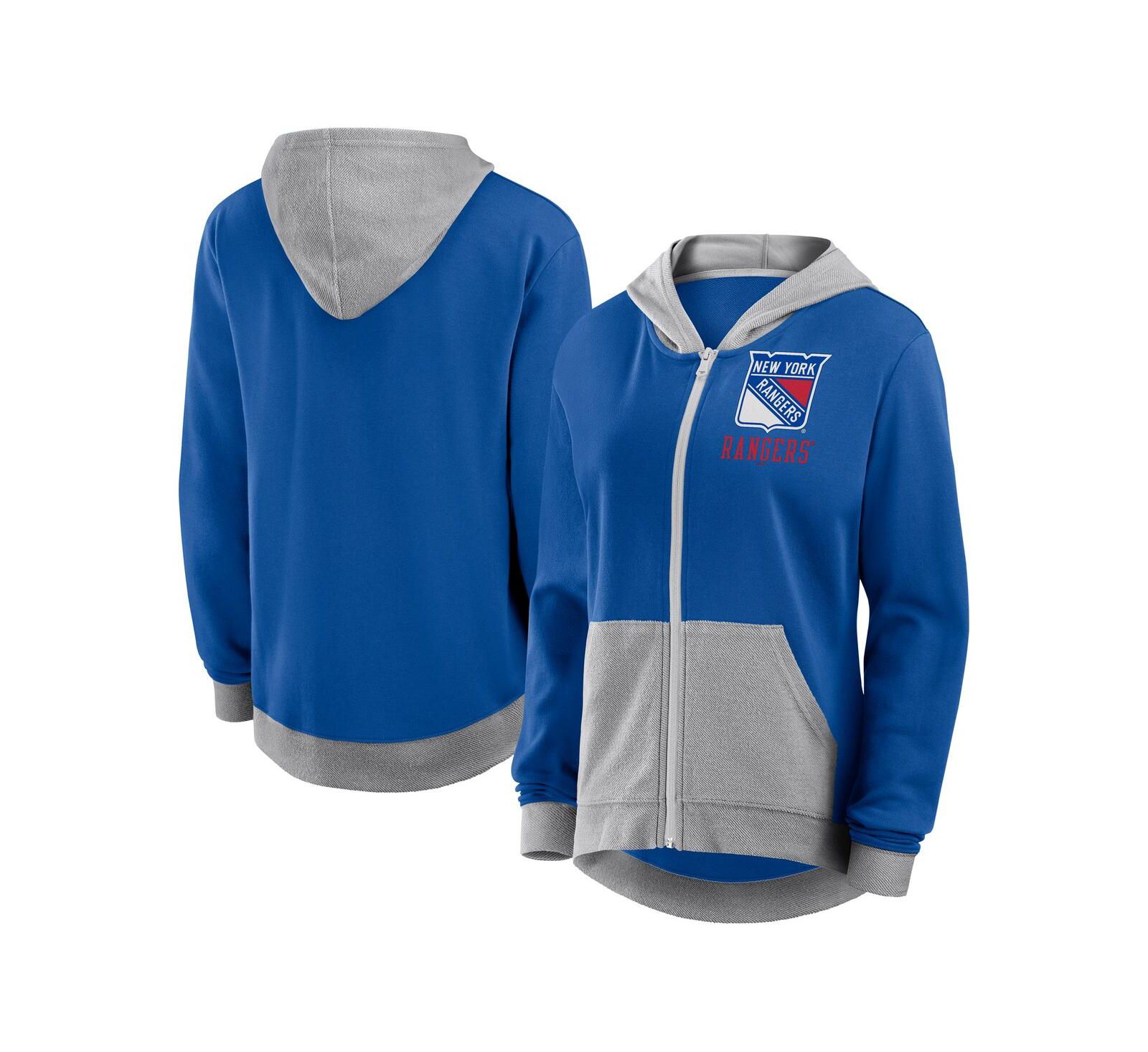 Женское худи Logo Athletic Blue New York Rangers French Terry Full-Zip