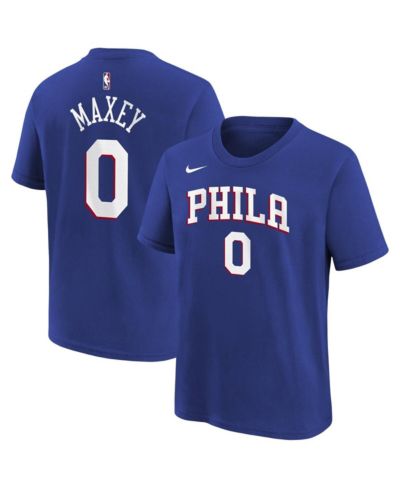 Nike Big Boys and Girls Tyrese Maxey Royal Philadelphia 76ers Icon Name & Number T-Shirt