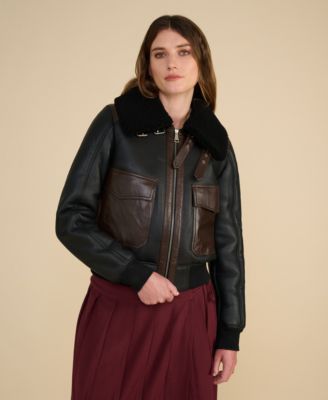 Furniq UK Women's Mabel Shearling Bomber Jacket