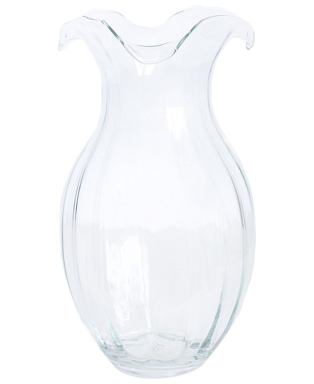 VIETRI Hibiscus Glass Vertical Fluted Vase, Large