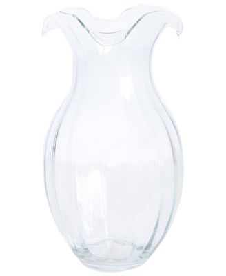 VIETRI Hibiscus Glass Vertical Fluted Vase, Large