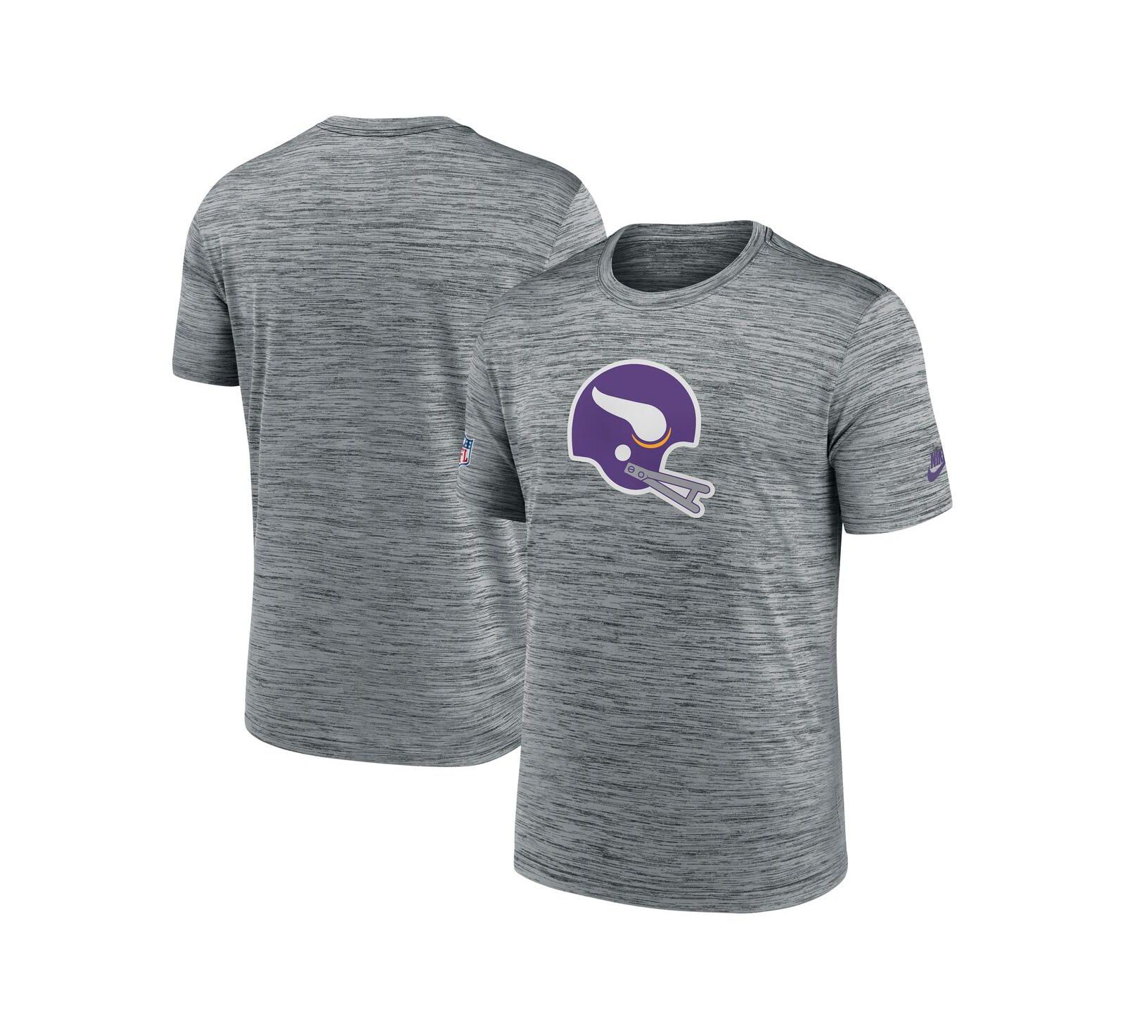 Футболка Nike Men's Heather Gray Minnesota Vikings Velocity Alternate Logo Performance