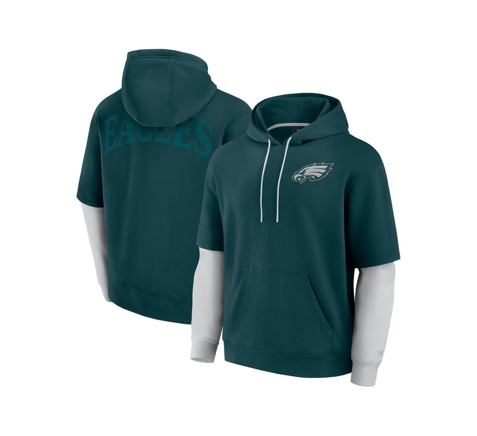 Мужская и женская толстовка Fanatics Green Philadelphia Eagles Sleek Elements Pullover Hoodie