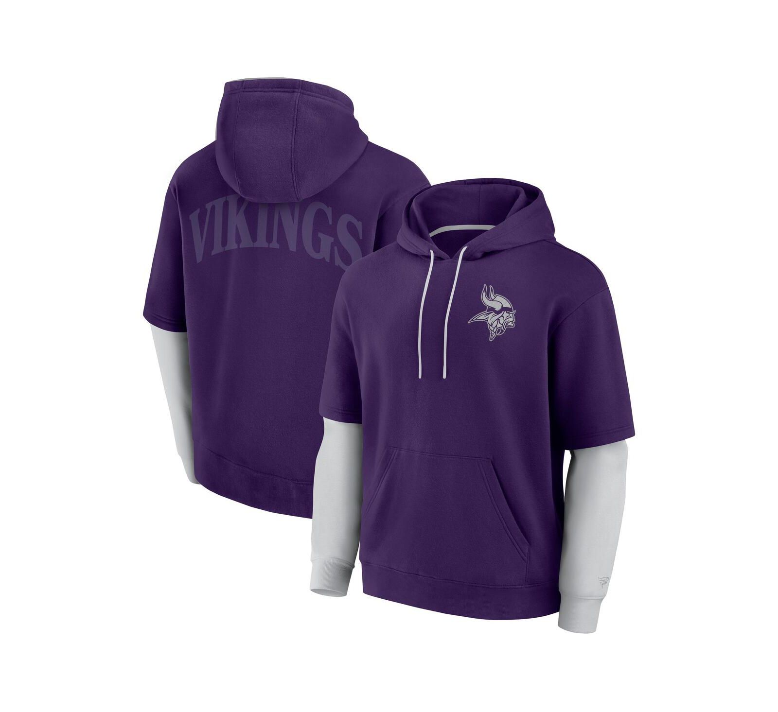 Fanatics Мужское и Женское худи Minnesota Vikings Sleek Elements, фиолетовое