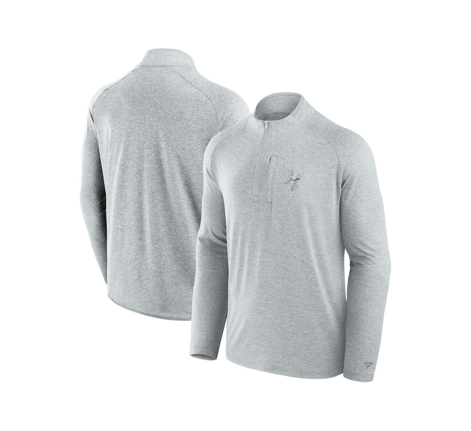 Fanatics Men's and Women's Gray Minnesota Vikings Front Office Performance Primary Quarter-Zip Jacket