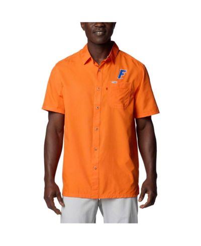 Мужская рубашка Columbia Orange Florida Gators PFG Slack Tide Omni-Shade Button-Up Camp