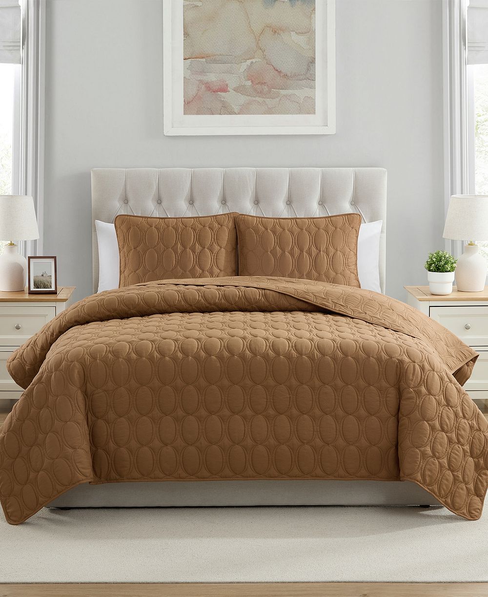 VCNY Home Circles Pinsonic 3-Pc. Quilt Set, King