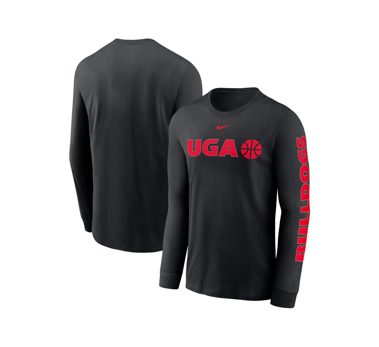 Nike Men's Black Georgia Bulldogs Basketball Icon Two-Hit Long Sleeve T-Shirt