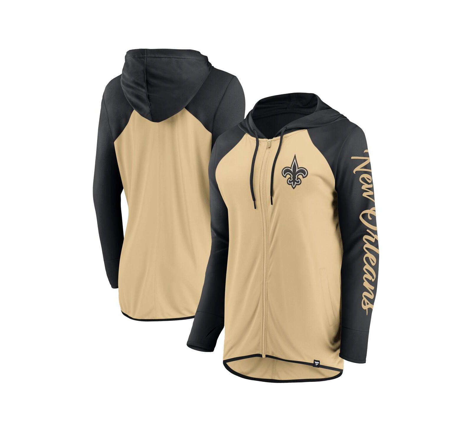 Fanatics Женский худи Full-Zip New Orleans Saints Gold/Black
