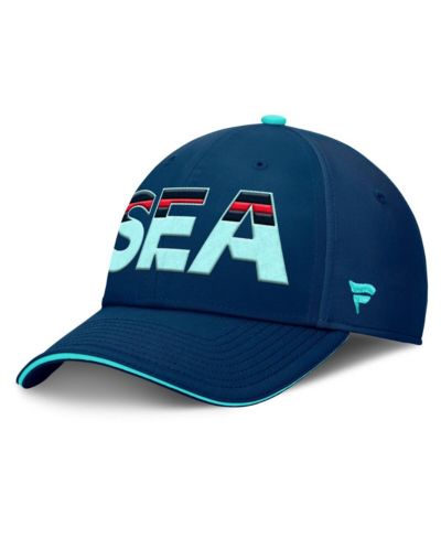 Fanatics Мужская кепка Seattle Kraken Authentic Pro Rink Team Code Flex, темно-синий/светло-голубой