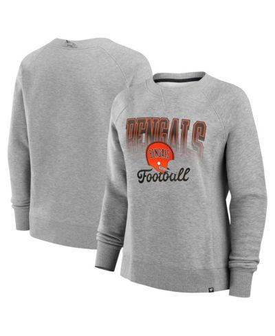 Женская толстовка Fanatics Heather Gray Cincinnati Bengals Hit Hard Fleece Pullover